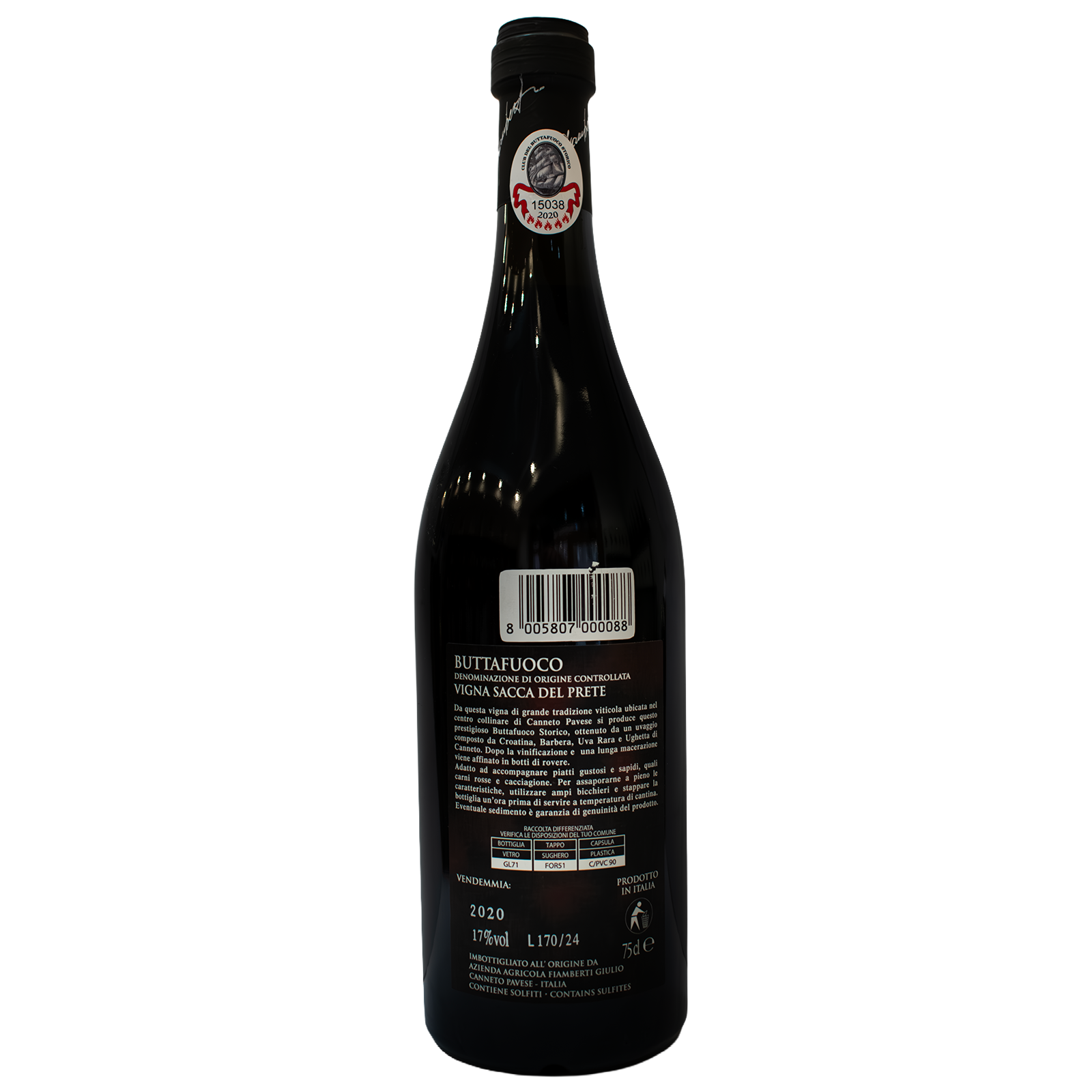 Vigna Sacca del Prete Buttafuoco DOC 2019 – Poderi Fiamberti - immagine 3